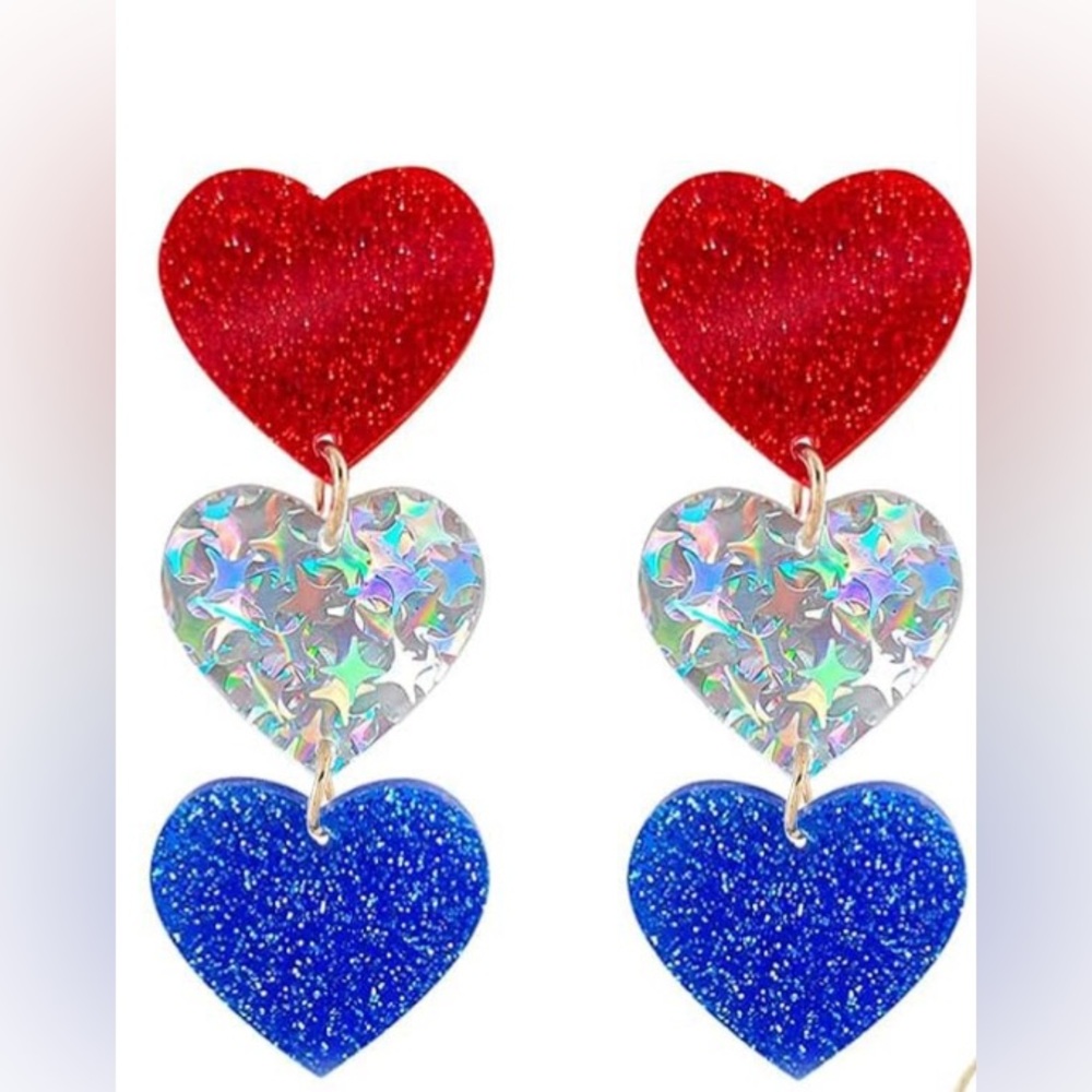4th of July Earrings β€οΈπ€π - Picture 1 of 2